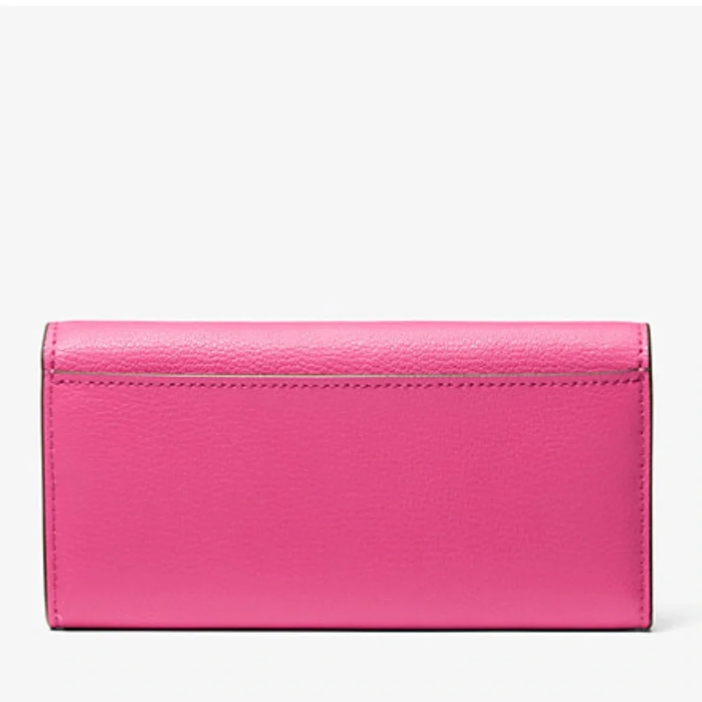 Michael Kors Hamilton Large Leather Flap Continental Wallet Dragonfruit NWT